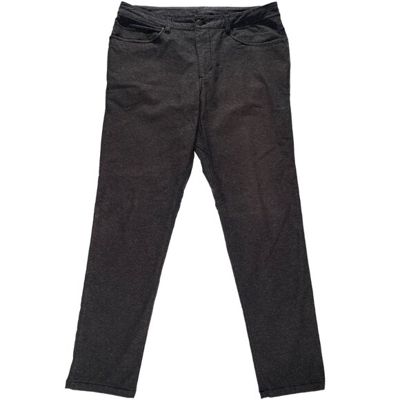 M5A92S - Lululemon ABC Pant Slim Tech Canvas Dark Gray men's size 35x31 - Picture 1 of 8